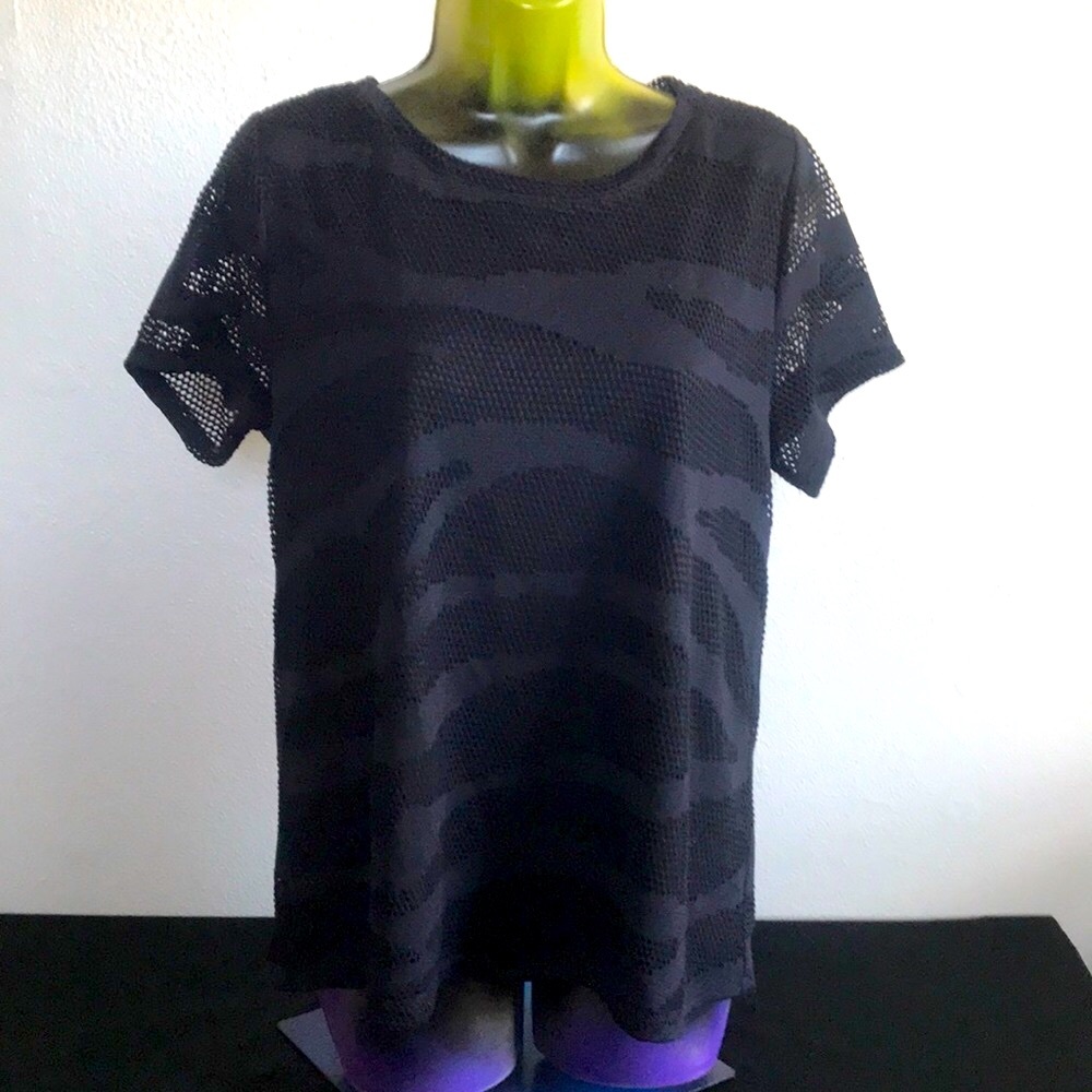 Iman Mesh Knit Zebra Tee size S